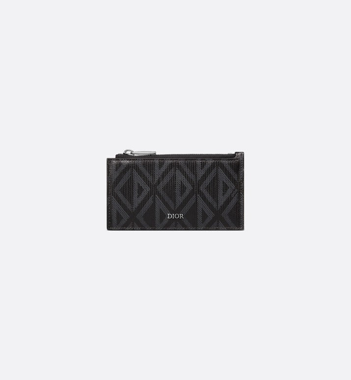 Zipped Card Holder • Black CD Diamond Canvas