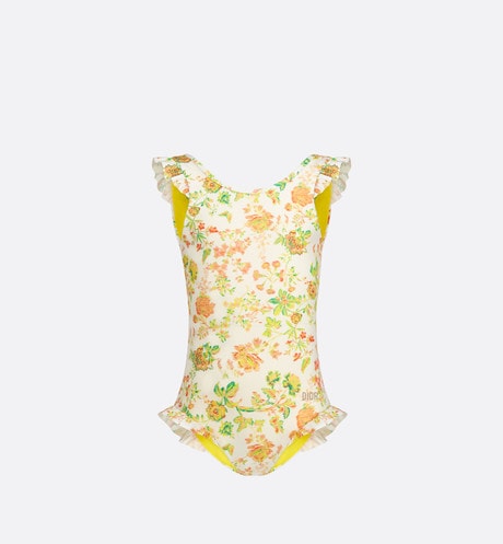 Kid's One-Piece Swimsuit • Technical Fabric with Floral Print