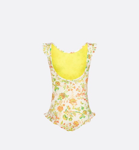 Kid's One-Piece Swimsuit • Technical Fabric with Floral Print