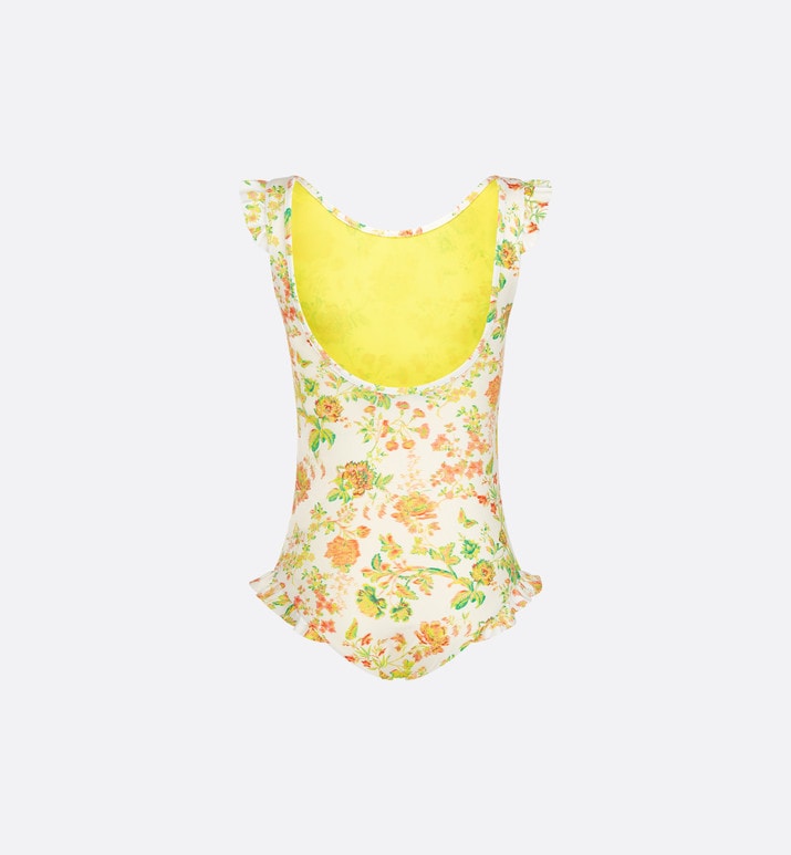Kid's One-Piece Swimsuit • Technical Fabric with Floral Print