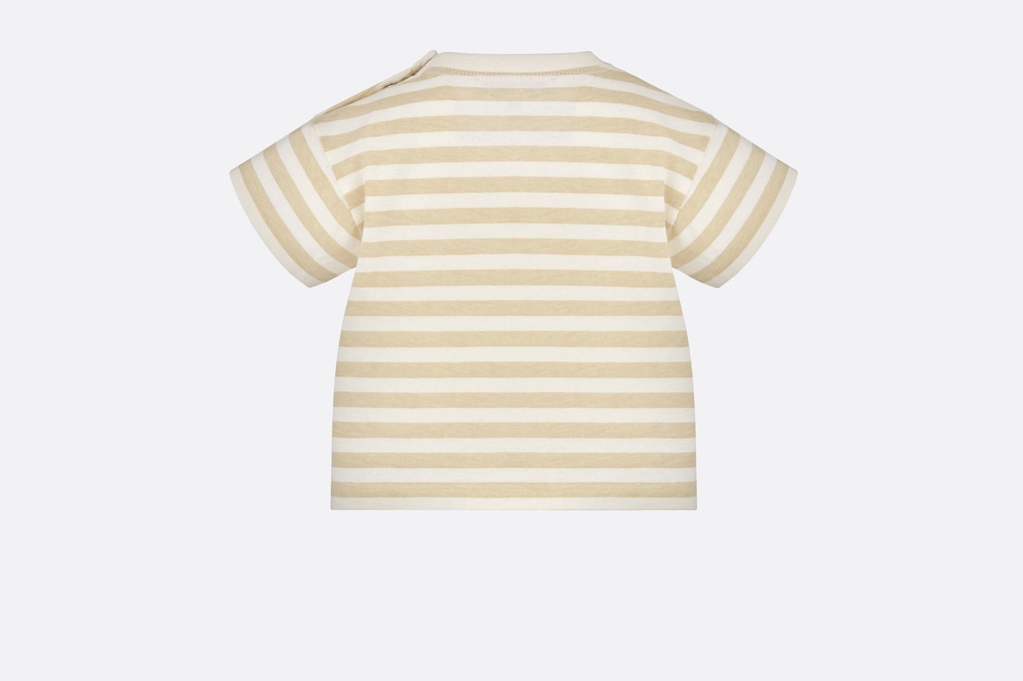 Baby T-Shirt • Ivory Cotton Jersey with Light Beige Stripes
