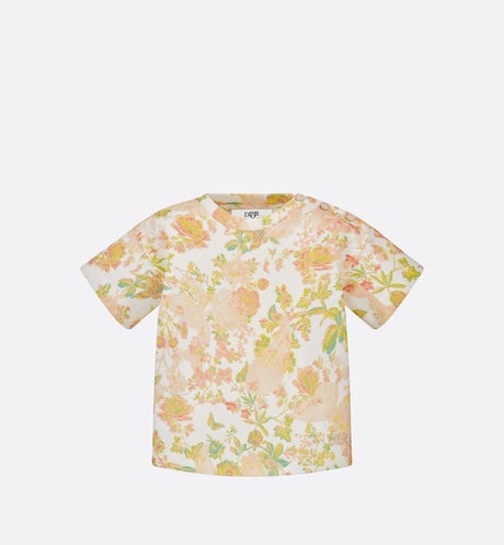 Baby T-Shirt • Multicolor Cotton Jersey with Floral Print