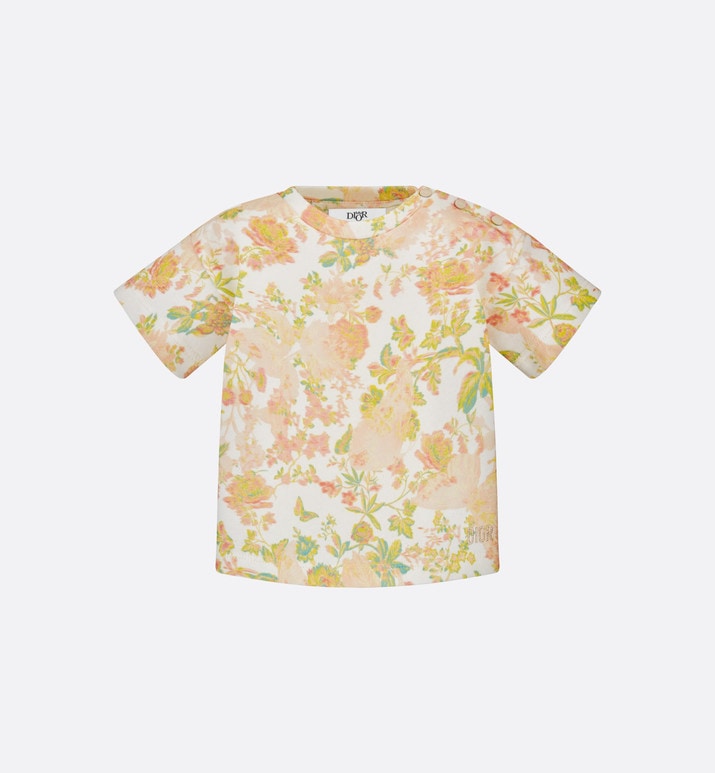 Baby T-Shirt • Multicolor Cotton Jersey with Floral Print