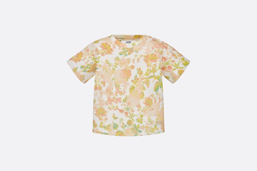 Baby T-Shirt • Multicolor Cotton Jersey with Floral Print