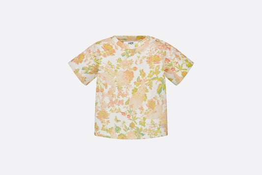 Baby T-Shirt • Multicolor Cotton Jersey with Floral Print
