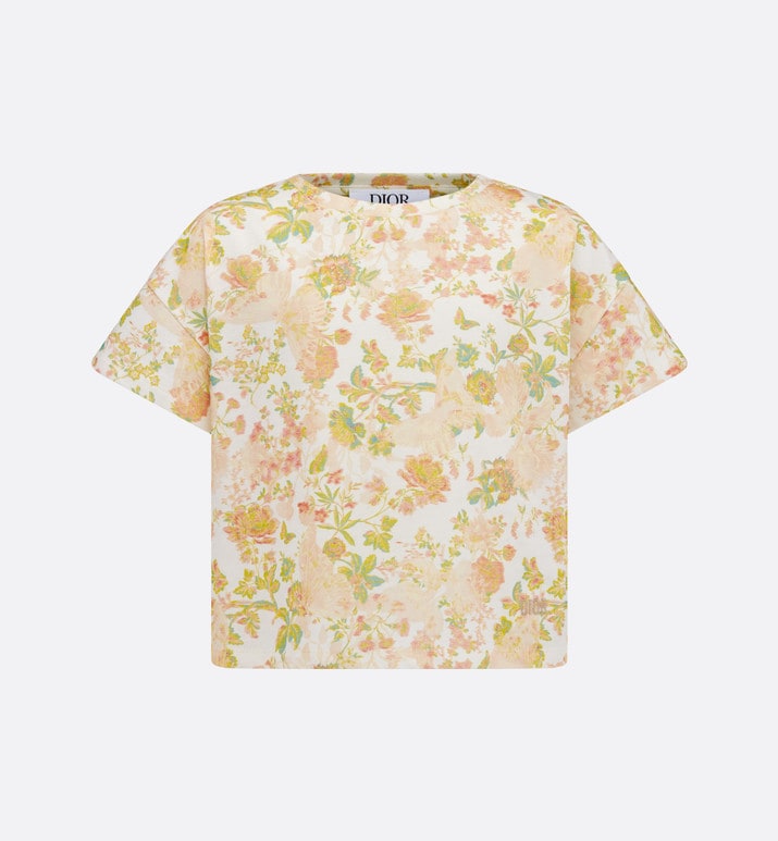 Kid's T-Shirt • Multicolor Cotton Jersey with Floral Print