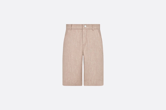 Kid's Bermuda Shorts • Beige Dior Oblique Cotton Denim
