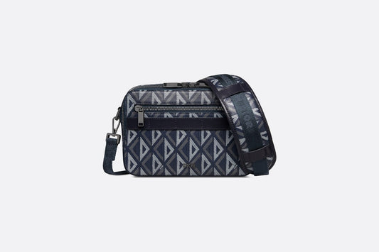 Safari Bag with Strap • Navy Blue CD Diamond Canvas