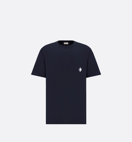 CD Diamond Relaxed-Fit T-Shirt • Navy Blue Cotton Jersey