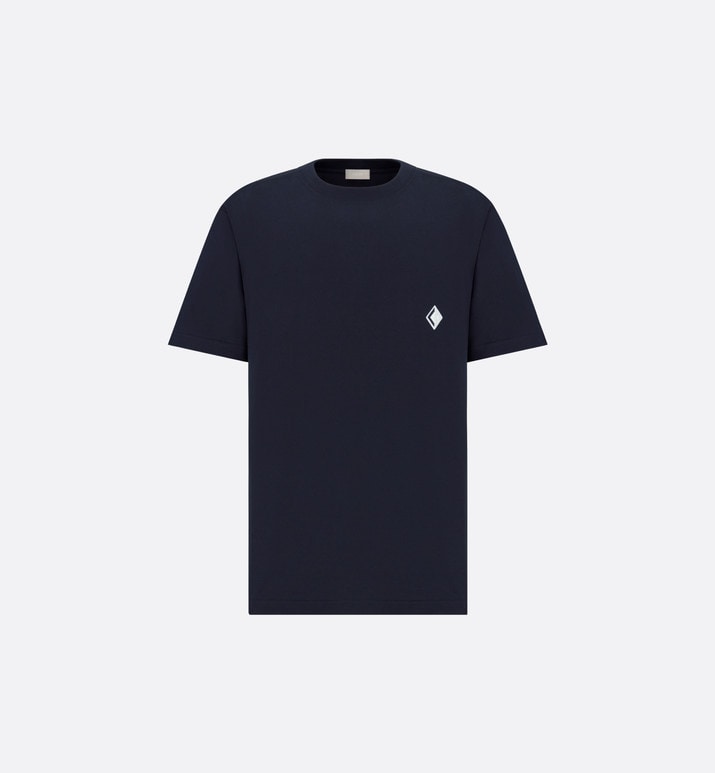 CD Diamond Relaxed-Fit T-Shirt • Navy Blue Cotton Jersey