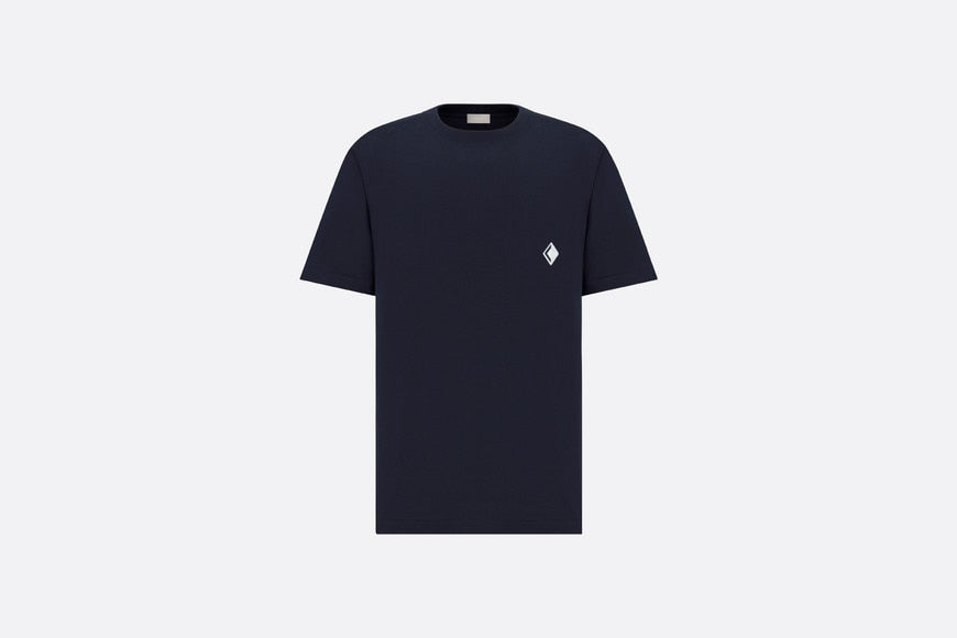 CD Diamond Relaxed-Fit T-Shirt • Navy Blue Cotton Jersey