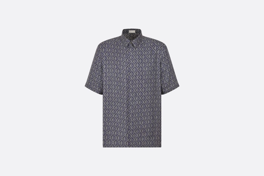 CD Diamond Short-Sleeved Shirt • Deep Gray Silk Twill