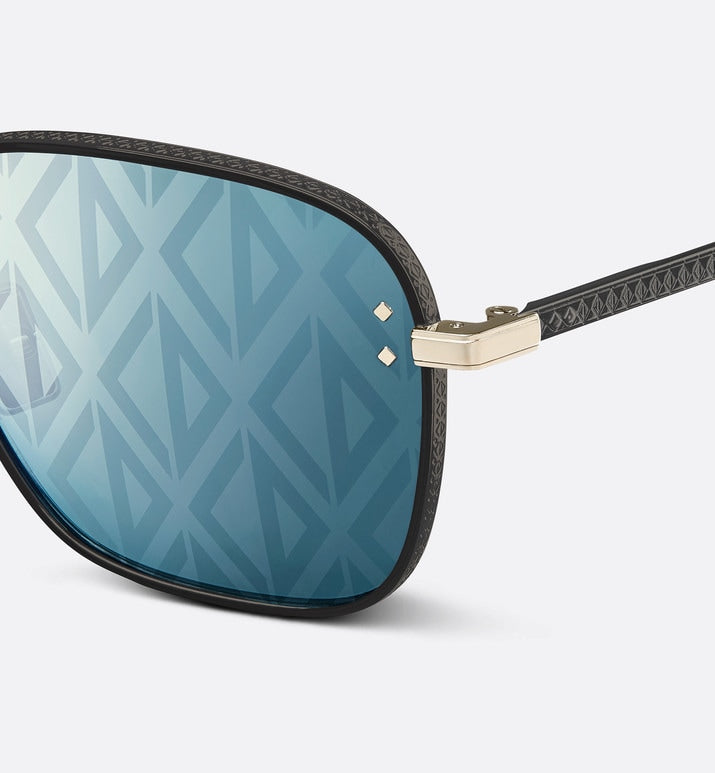 CD Diamond S4U • Blue Mirrored Square Sunglasses with CD Diamond Motif
