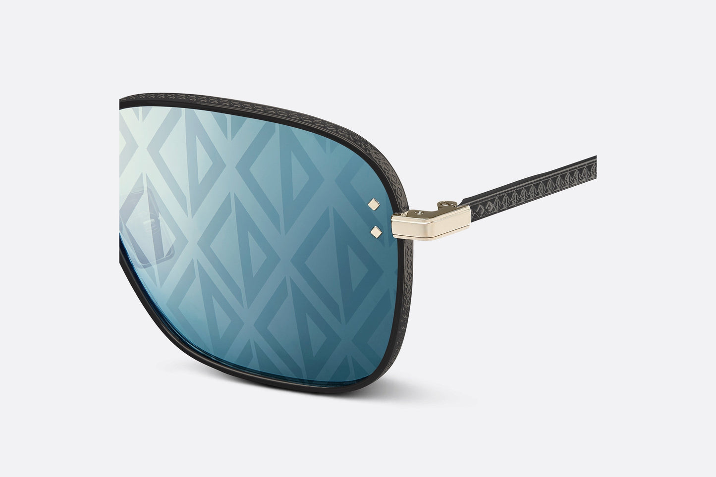 CD Diamond S4U • Blue Mirrored Square Sunglasses with CD Diamond Motif
