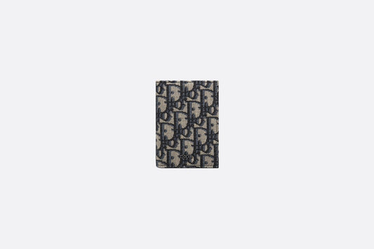 Bi-Fold Card Holder • Beige and Black Dior Oblique Jacquard