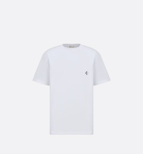 CD Diamond Relaxed-Fit T-Shirt • White Cotton Jersey
