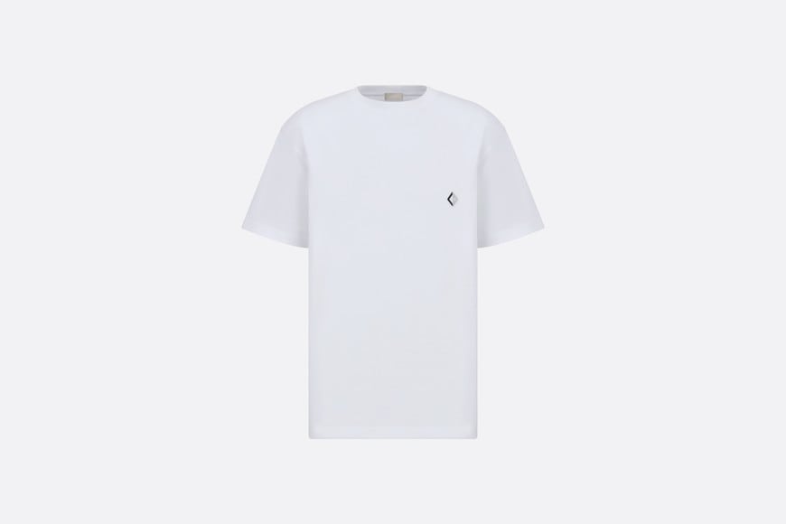 CD Diamond Relaxed-Fit T-Shirt • White Cotton Jersey