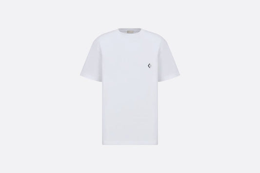CD Diamond Relaxed-Fit T-Shirt • White Cotton Jersey