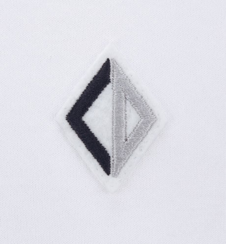 CD Diamond Relaxed-Fit T-Shirt • White Cotton Jersey