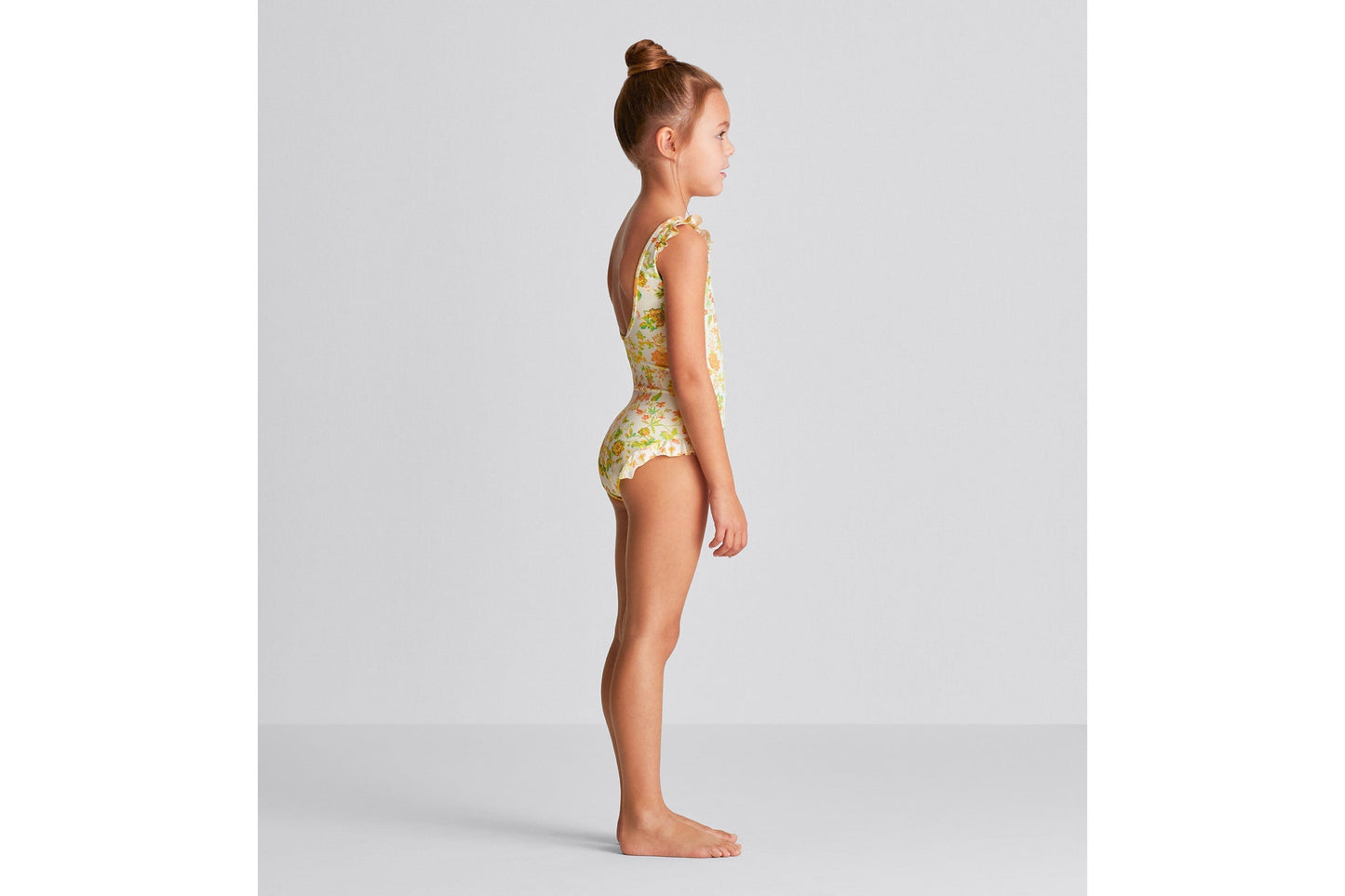 Kid's One-Piece Swimsuit • Technical Fabric with Floral Print