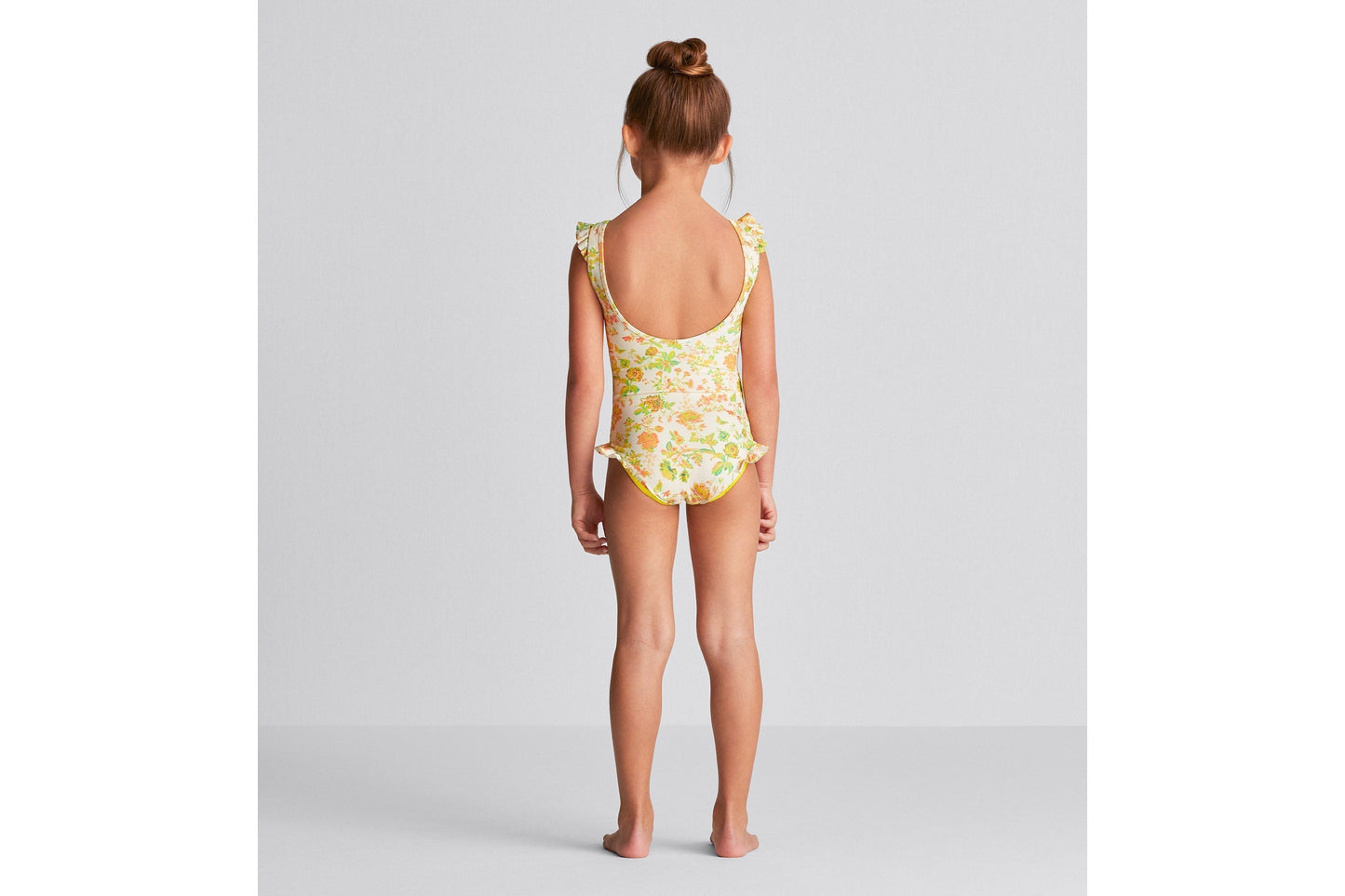 Kid's One-Piece Swimsuit • Technical Fabric with Floral Print