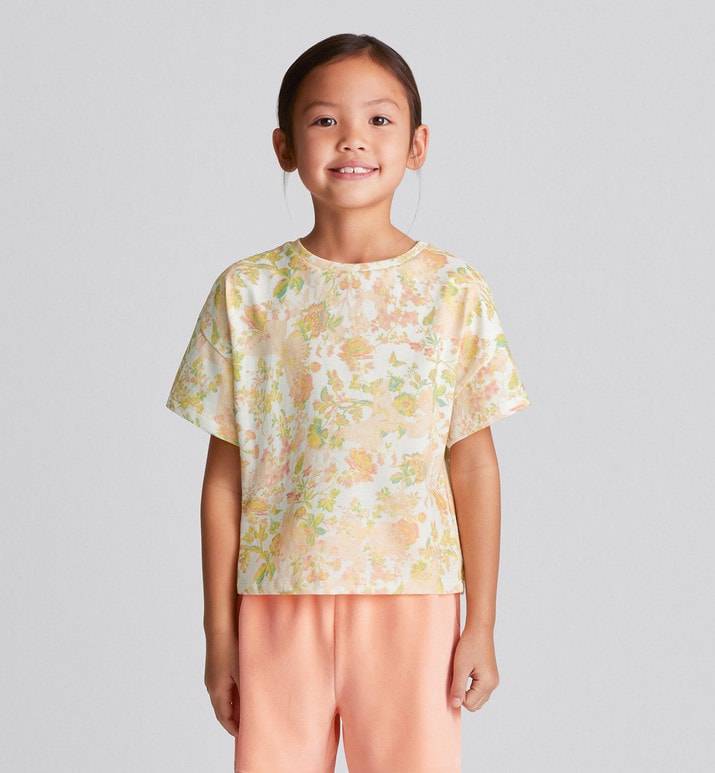 Kid's T-Shirt • Multicolor Cotton Jersey with Floral Print