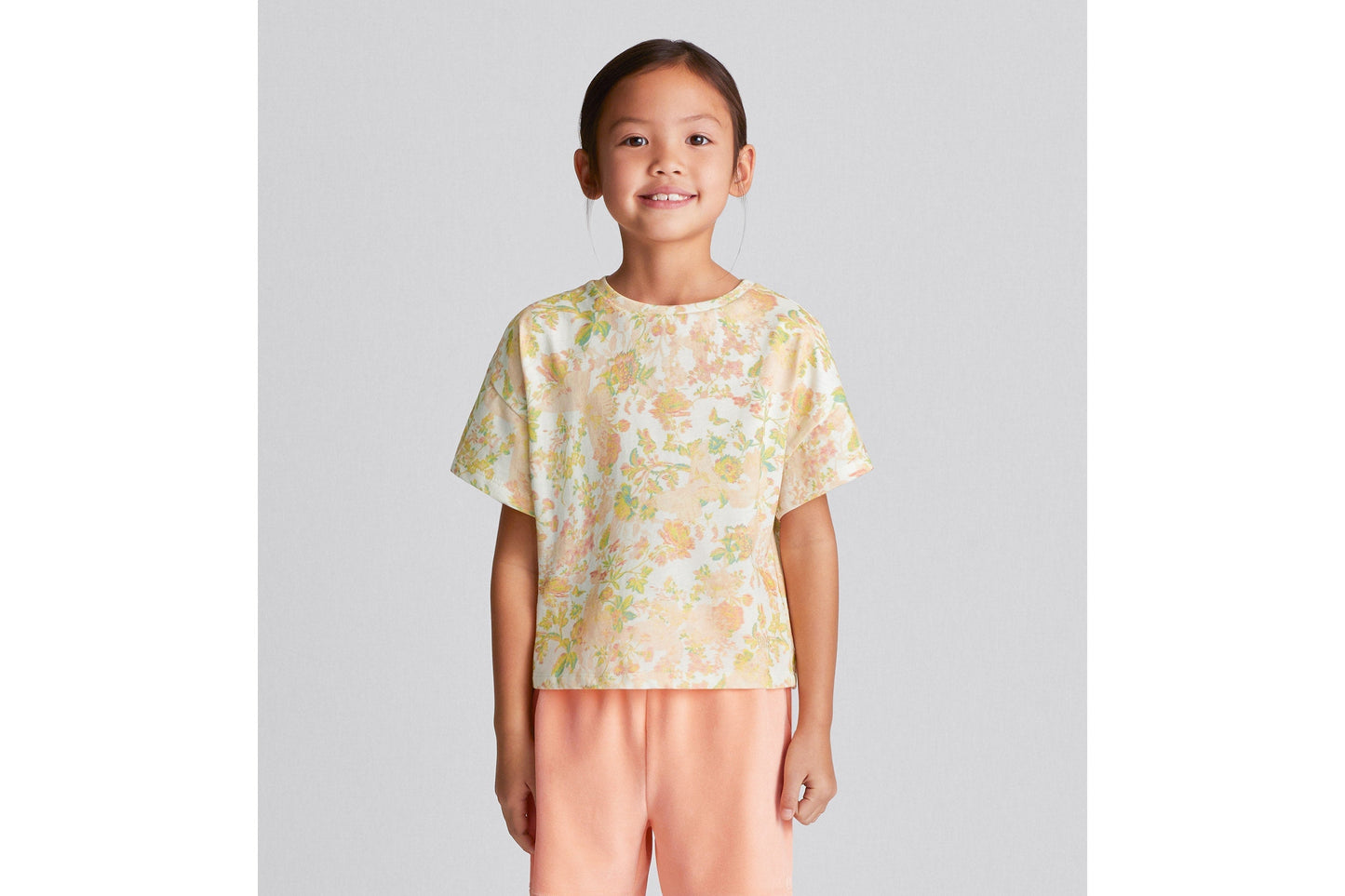 Kid's T-Shirt • Multicolor Cotton Jersey with Floral Print