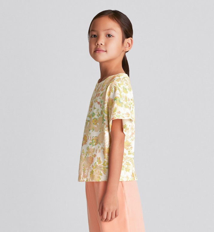Kid's T-Shirt • Multicolor Cotton Jersey with Floral Print