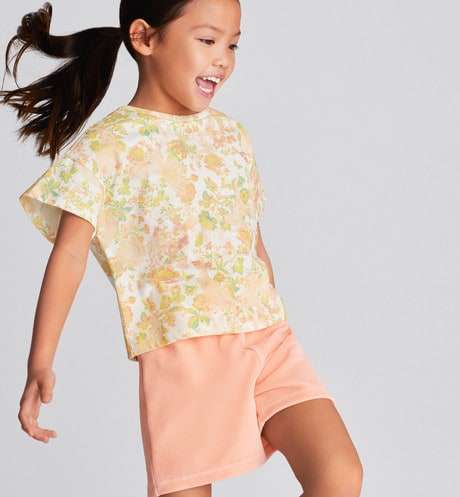 Kid's T-Shirt • Multicolor Cotton Jersey with Floral Print