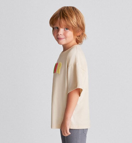 Kid's T-Shirt • Light Beige Thick Cotton Jersey