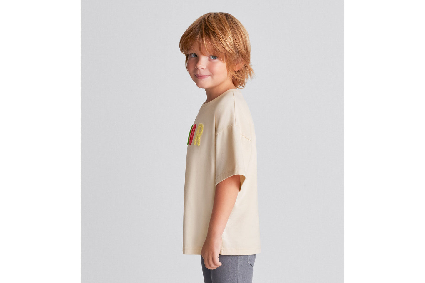 Kid's T-Shirt • Light Beige Thick Cotton Jersey