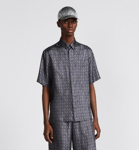 CD Diamond Short-Sleeved Shirt • Deep Gray Silk Twill