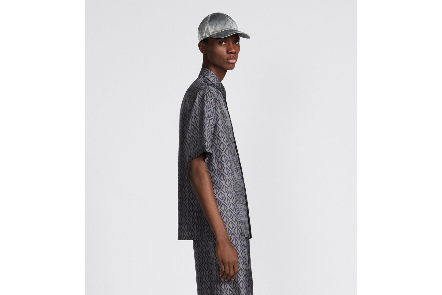 CD Diamond Short-Sleeved Shirt • Deep Gray Silk Twill