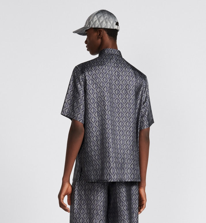 CD Diamond Short-Sleeved Shirt • Deep Gray Silk Twill