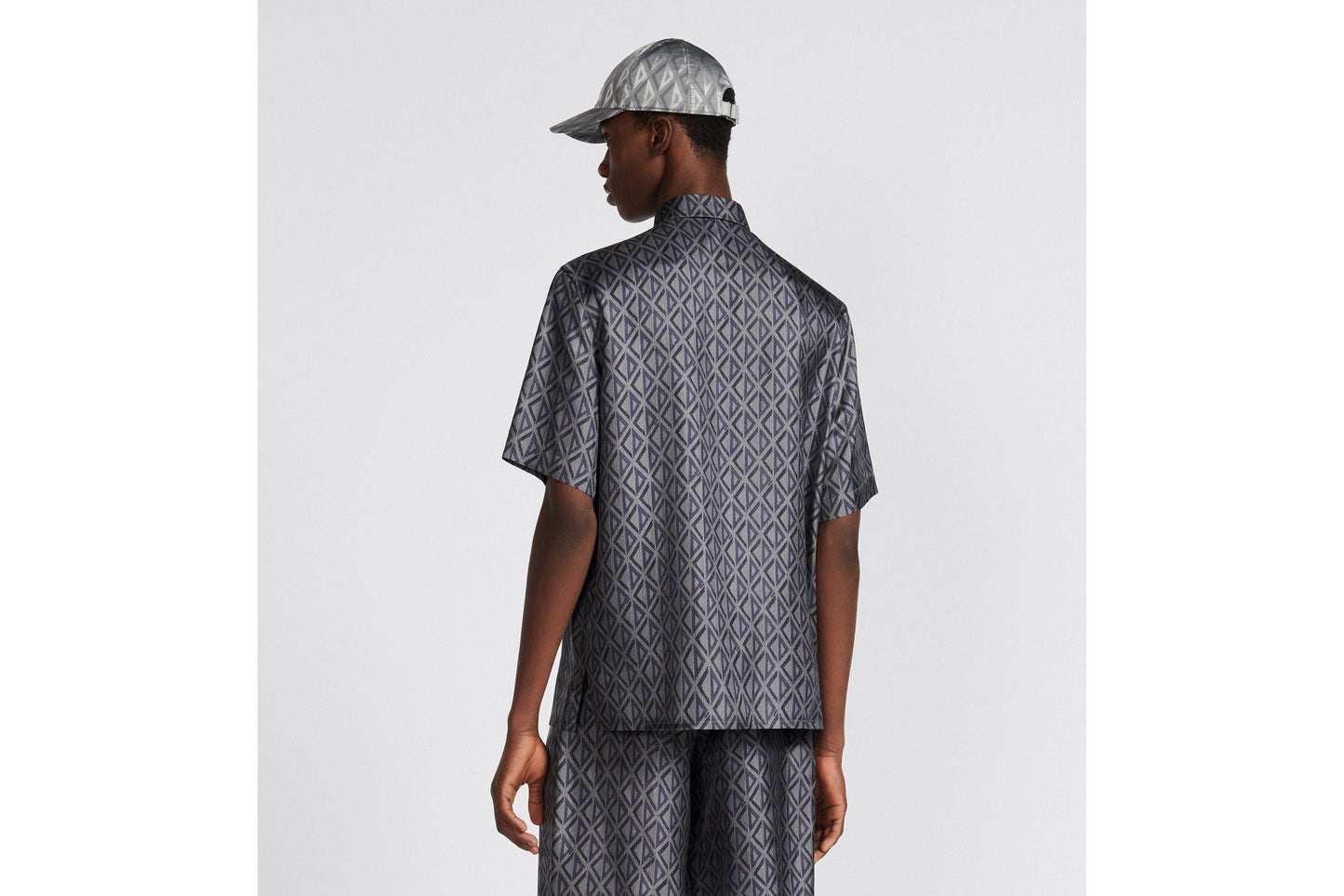 CD Diamond Short-Sleeved Shirt • Deep Gray Silk Twill