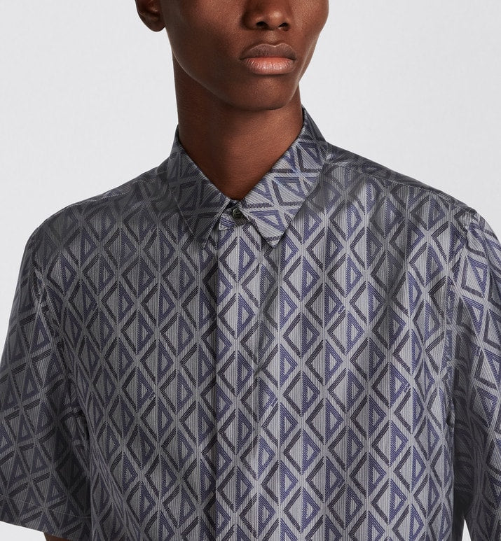 CD Diamond Short-Sleeved Shirt • Deep Gray Silk Twill