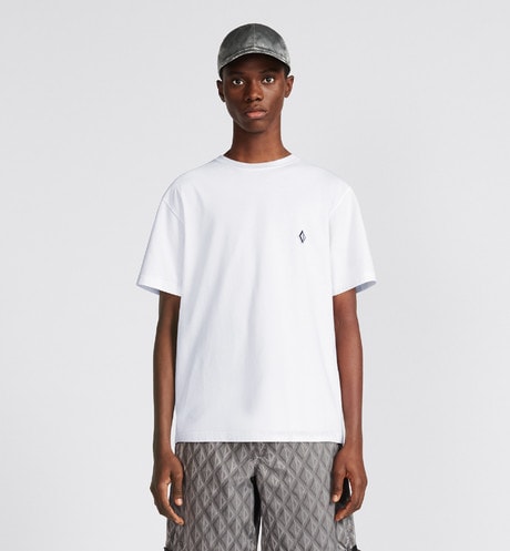 CD Diamond Relaxed-Fit T-Shirt • White Cotton Jersey