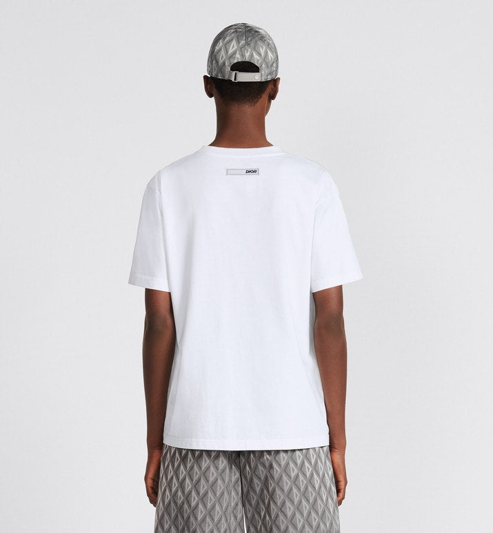 CD Diamond Relaxed-Fit T-Shirt • White Cotton Jersey