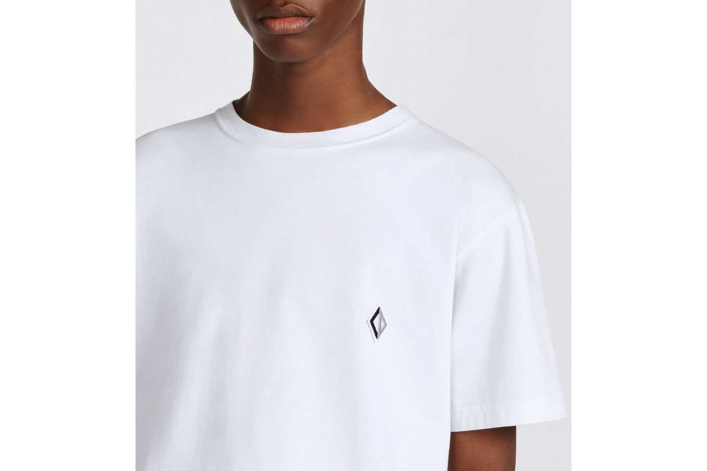 CD Diamond Relaxed-Fit T-Shirt • White Cotton Jersey