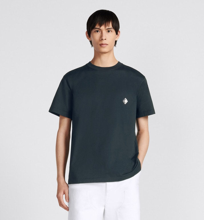 CD Diamond Relaxed-Fit T-Shirt • Navy Blue Cotton Jersey