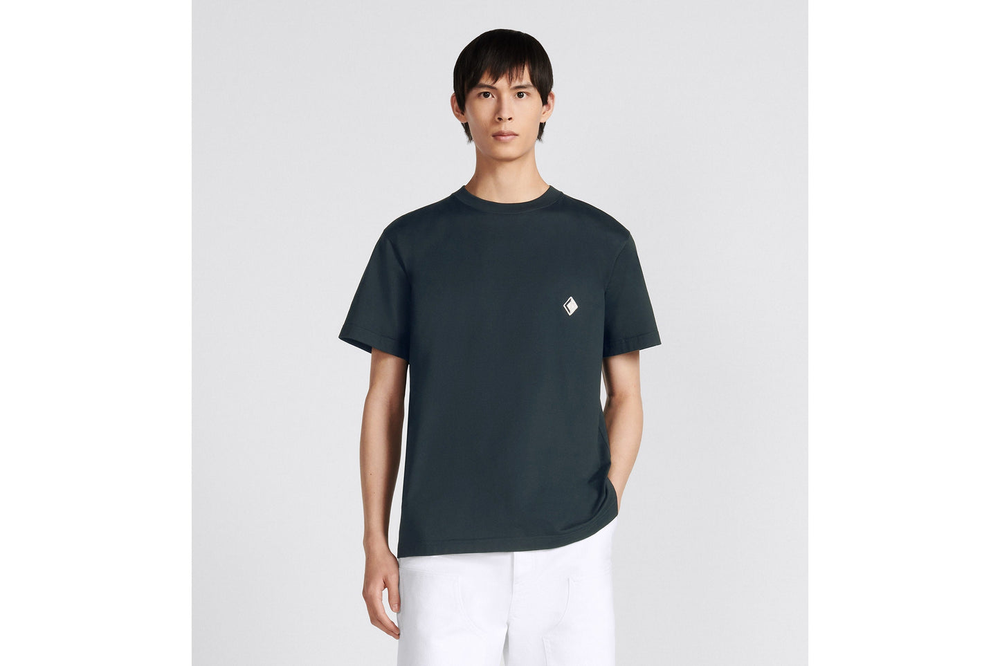 CD Diamond Relaxed-Fit T-Shirt • Navy Blue Cotton Jersey