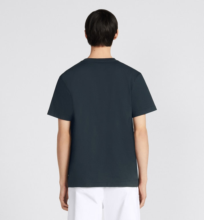CD Diamond Relaxed-Fit T-Shirt • Navy Blue Cotton Jersey