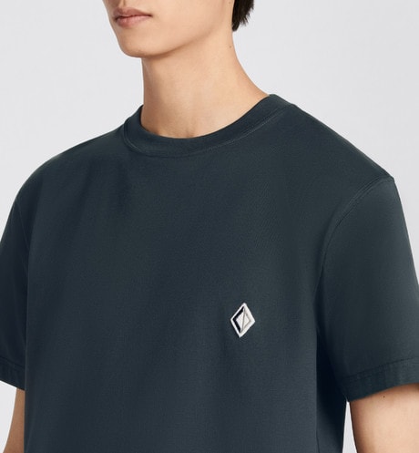 CD Diamond Relaxed-Fit T-Shirt • Navy Blue Cotton Jersey