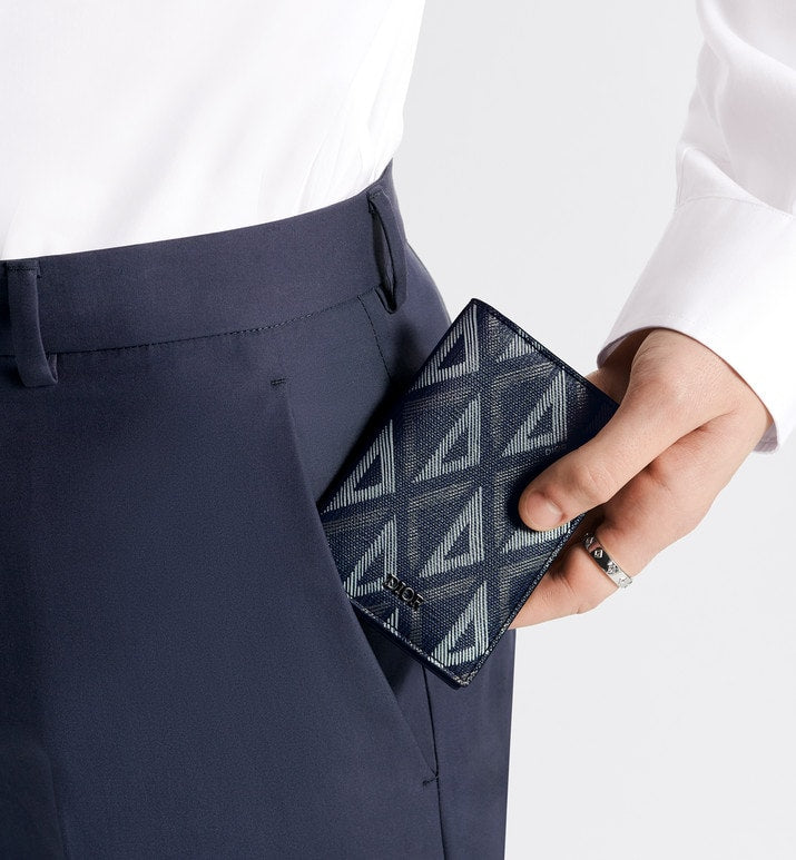 Bi-Fold Card Holder • Navy Blue CD Diamond Canvas