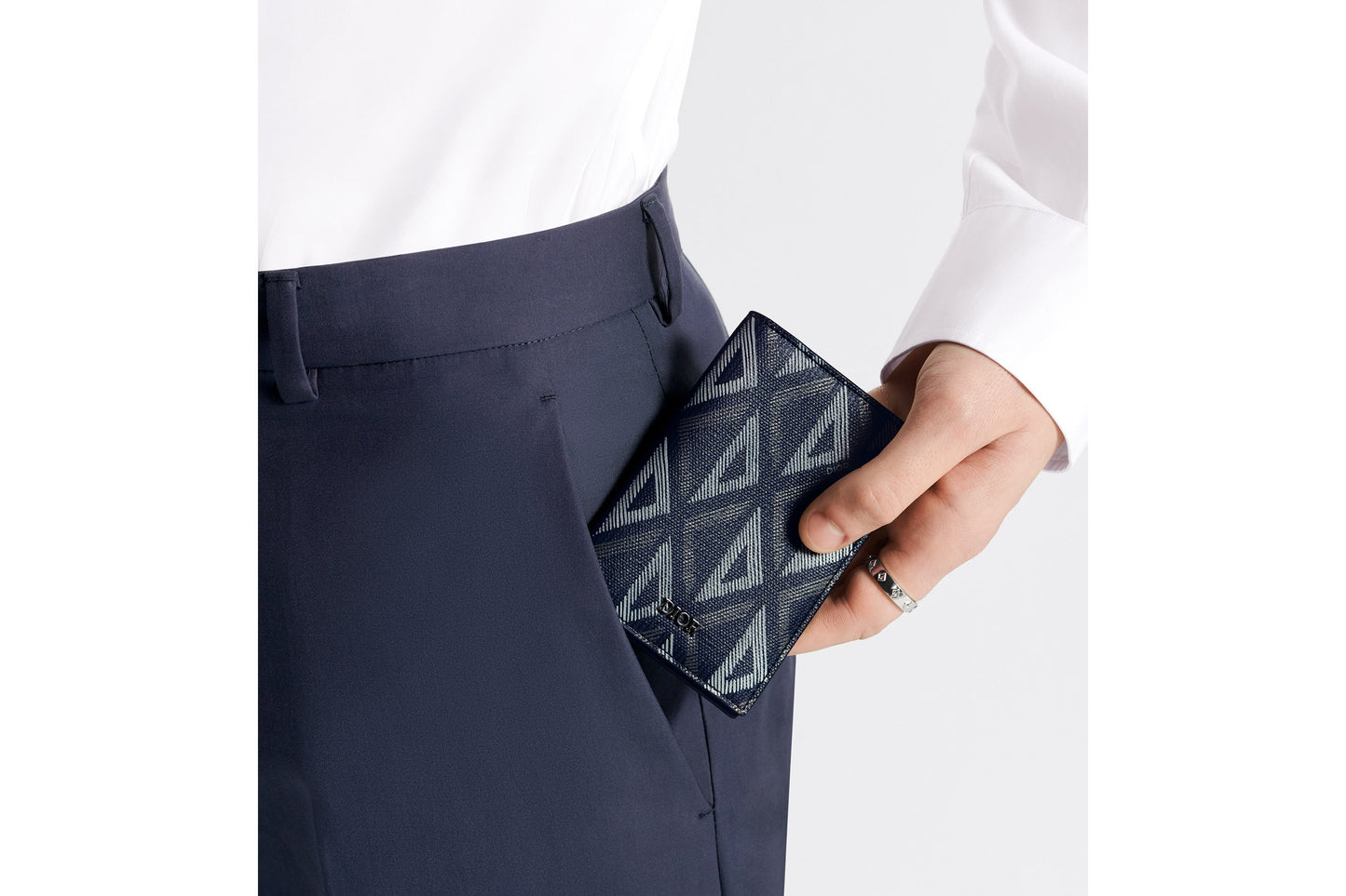 Bi-Fold Card Holder • Navy Blue CD Diamond Canvas