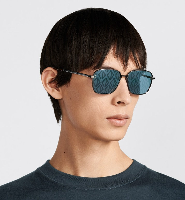 CD Diamond S4U • Blue Mirrored Square Sunglasses with CD Diamond Motif