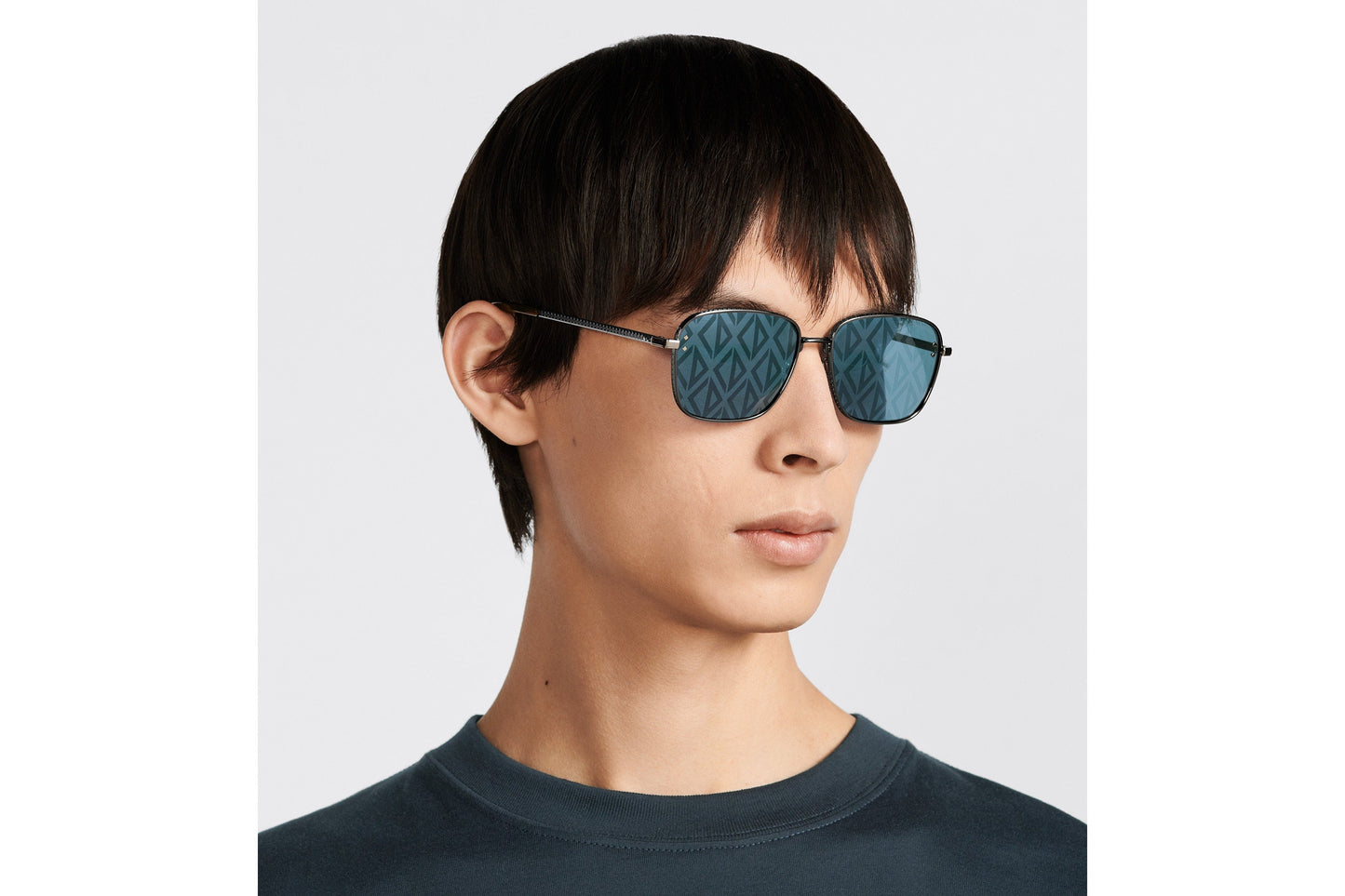 CD Diamond S4U • Blue Mirrored Square Sunglasses with CD Diamond Motif