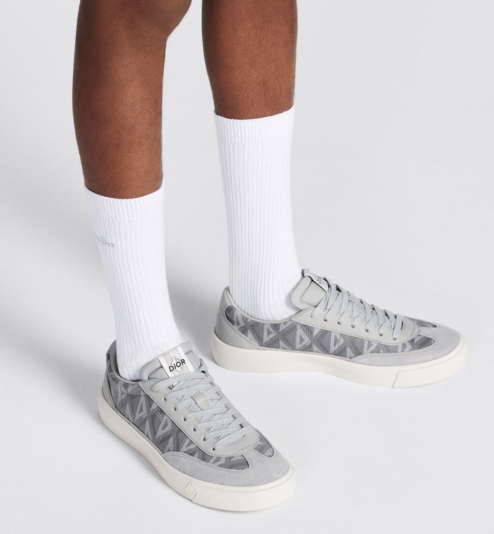 B101 Sneaker • Dior Gray CD Diamond Canvas, Smooth Calfskin and Nubuck