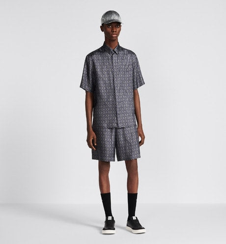 CD Diamond Bermuda Shorts • Deep Gray Silk Twill