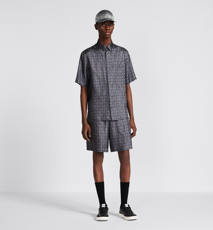 CD Diamond Bermuda Shorts • Deep Gray Silk Twill